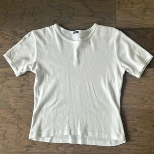 Brandy Melville White Eyelet Short Sleeve Tee